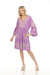 Johnny Was JWLA Style J35322-6X Purple Arzella Knit Embroidered Easy Tiered Dress Plus Size Boho Chic