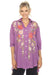 Johnny Was Workshop Style W25723 Purple Nalina Oversized Embroidered Weekend Tunic Top Boho Chic