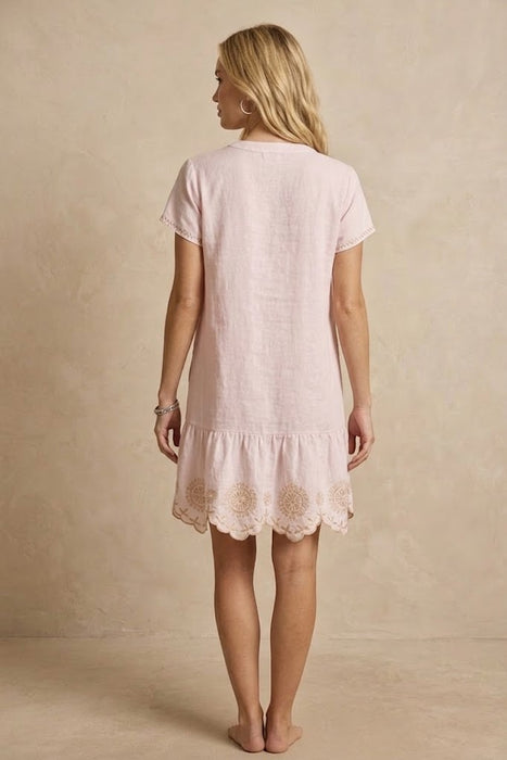 Johnny Was JWLA Della Relaxed Linen Flounce Dress J37125-4