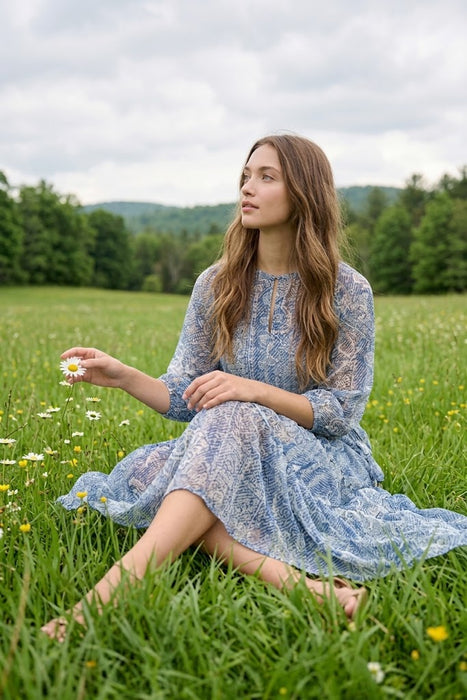 Johnny Was Els Floral Tiered Midi Dress C37325A