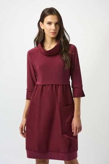 Joseph Ribkoff Cowl Neck 3/4 Sleeve Tiered Dress 173444 NEW