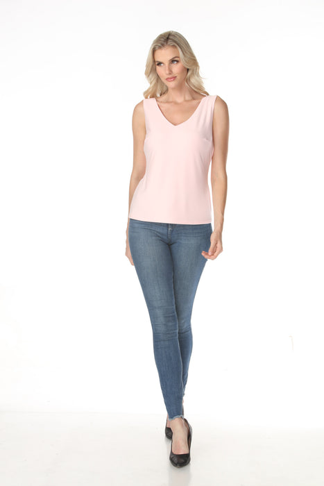 Joseph Ribkoff Petal Pink V-Neck Sleeveless Tank Top 201546S26