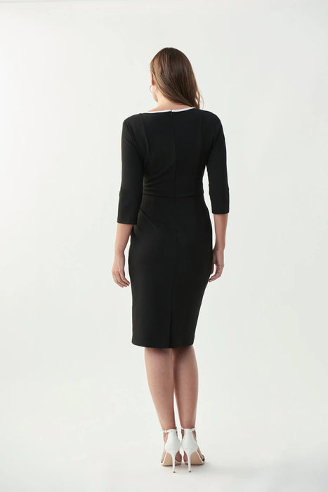 Joseph Ribkoff Contrast Trim Waist Tie Sheath Dress 221210
