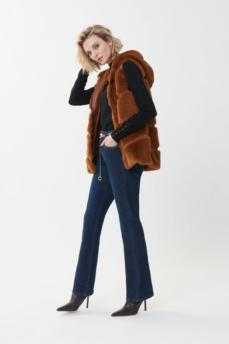 Joseph Ribkoff Indigo Belted Chain High Rise Bootcut Jeans 223939