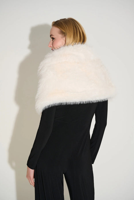 Joseph Ribkoff Embellished Faux Fur Cape Style Cover-Up 233796