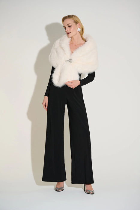 Joseph Ribkoff Embellished Faux Fur Cape Style Cover-Up 233796