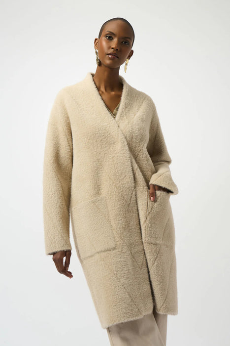 Joseph Ribkoff Feather Yarn Sweater Knit Coat 253955
