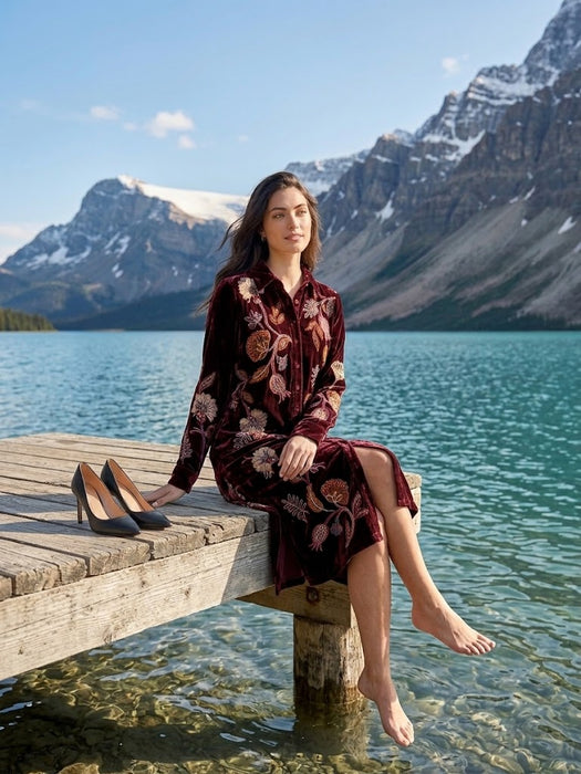 Johnny Was Gineva Velvet Shirt Dress J39325-8