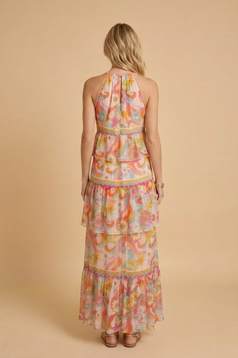 Johnny Was Jade Karina Floral Silk Tiered Maxi Dress L39325-9