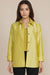 Woman wearing a yellow jacket from IC Collection with button front closure