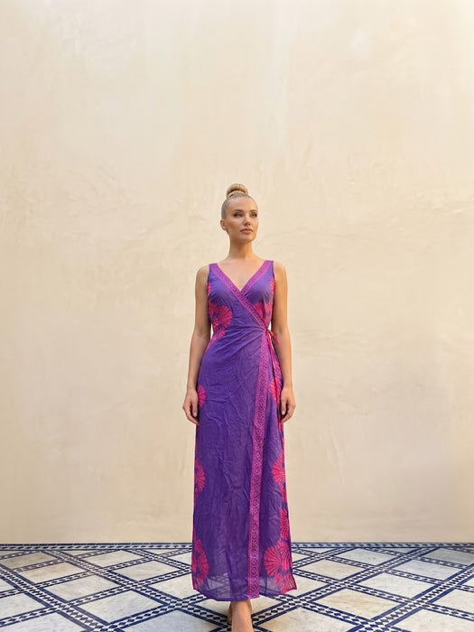 Johnny Was Frisell Marysol Seashell Sleeveless Wrap Dress CSW9325-Y