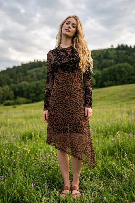 Johnny Was Jade Shelly Asymmetrical Mesh Dress L30125-9