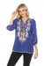 Johnny Was  Taifa Embroidered 3/4 Sleeve Blouse Boho Chic C11322 NEW**