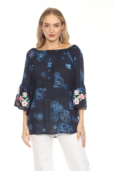 Johnny Was Annia Off The Shoulder Swim Cover-Up Dress Boho Chic CSW2120-H