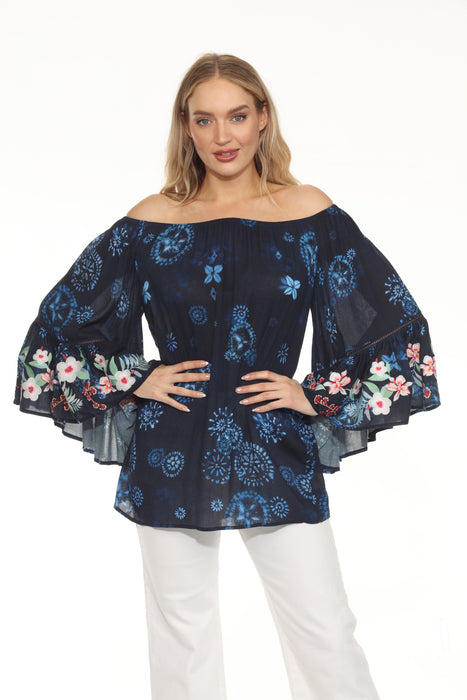 Johnny Was Annia Off The Shoulder Swim Cover-Up Dress Boho Chic CSW2120-H