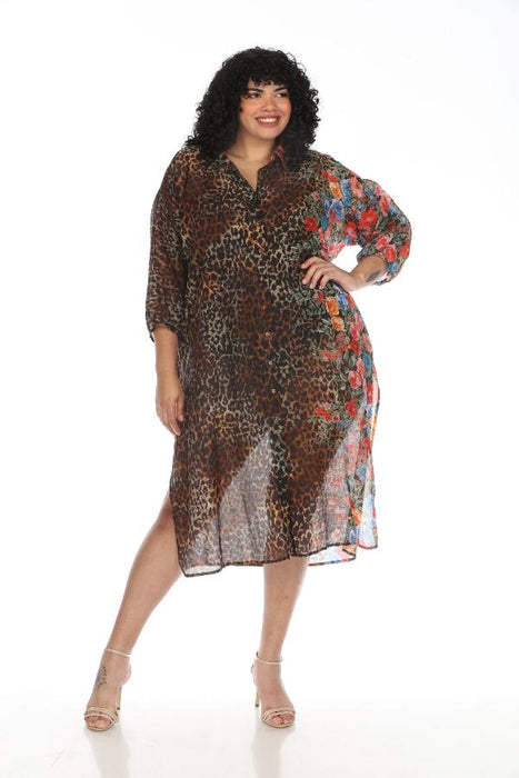 Cheetah Long Shirt Dress Plus Size | Johnny Was AfterRetail Cheetah Long Shirt Dress Plus Size | Johnny Was AfterRetail