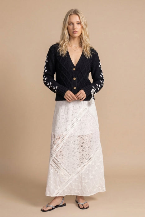 Johnny Was Black Anessa Bow Cardigan M69625