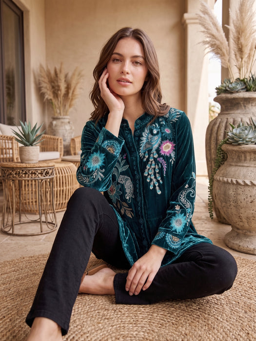 Johnny Was JWLA Velvet Peplum Jacket J43825-8