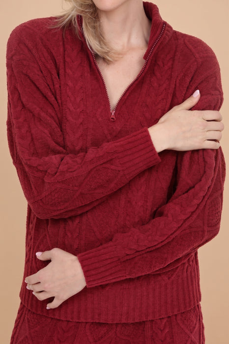 PJ Salvage Port Chenille Cable Knit Short Pajama Set RUCLS/RUCLLS