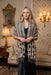 Isabella Rodriguez Black and Grey Floral Shawl ISBR1145