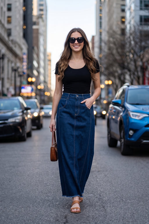 Johnny Was Sasson Siene Denim Maxi Skirt RD0724-7