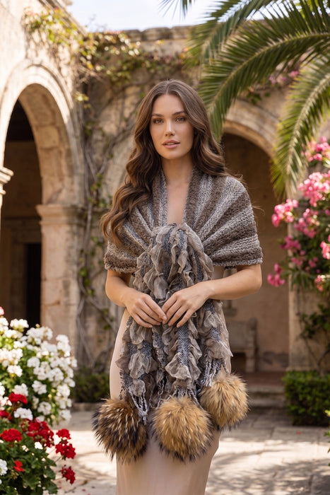 Isabella Rodriguez Foxy Grey Shawl ISBR1245