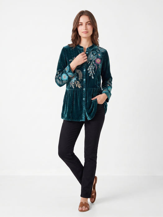 Johnny Was JWLA Velvet Peplum Jacket J43825-8