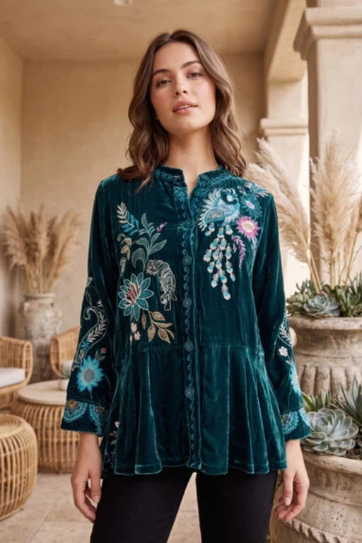 Johnny Was JWLA Velvet Peplum Jacket J43825-8