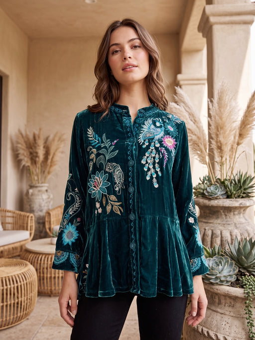 Johnny Was JWLA Velvet Peplum Jacket J43825-8