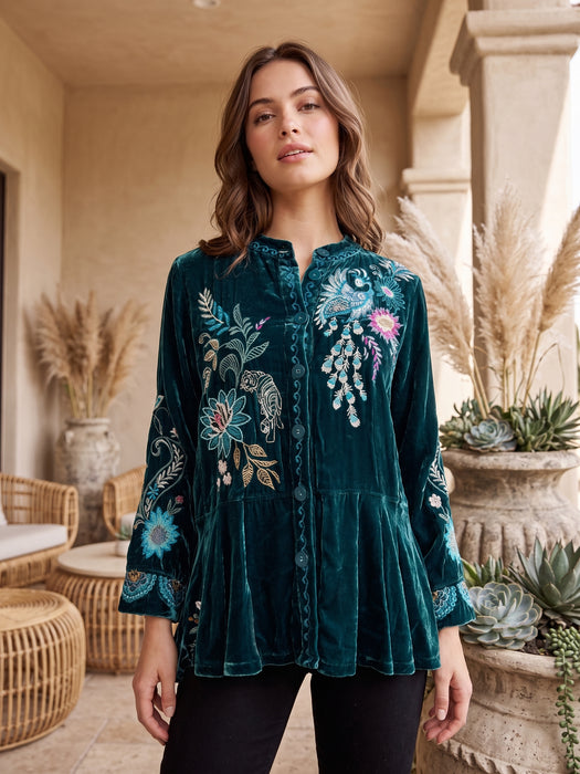 Johnny Was JWLA Velvet Peplum Jacket J43825-8