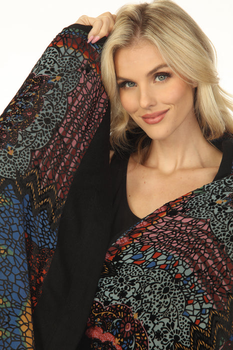 Johnny Was Black Chiara Throw Blanket H14724