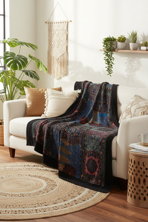 Johnny Was Black Chiara Throw Blanket H14724