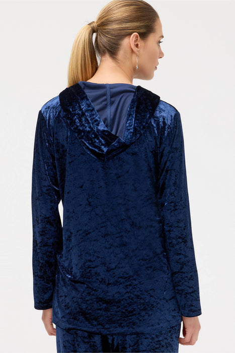 Johnny Was JWLA Crushed Velvet Pull On Hoodie J27925-O