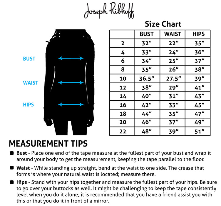 Joseph Ribkoff Black Cutout Detail 3/4 Sleeves Fitted Sheath Dress 233040