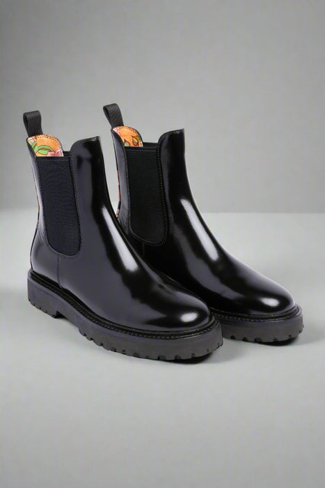 Johnny Was Black Tate 100% Leather Chelsea Boots Boho Chic JWS16023