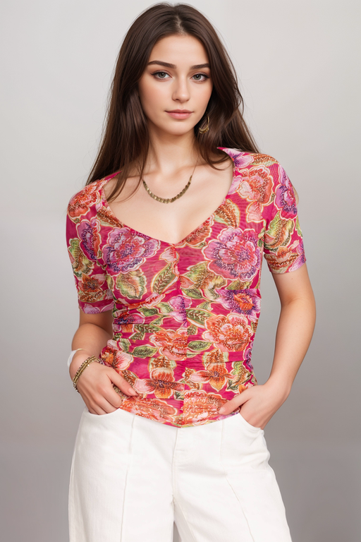 Johnny Was L16824 Gloriana Mesh Tee