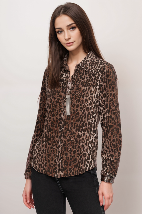 Johnny Was W12124 Smocked Cuff Western Shirt