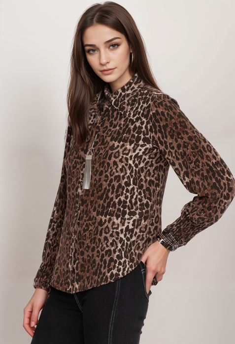 Johnny Was W12124 Smocked Cuff Western Shirt