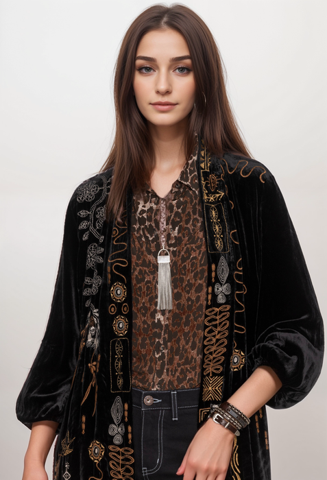Johnny Was W12124 Smocked Cuff Western Shirt