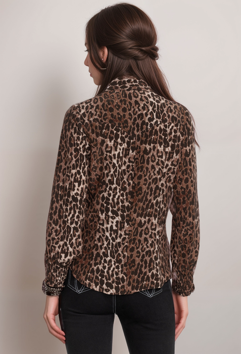 Johnny Was W12124 Smocked Cuff Western Shirt