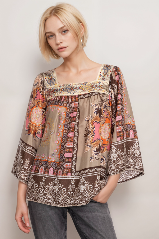 Johnny Was C16223 Square Neckline Blouse