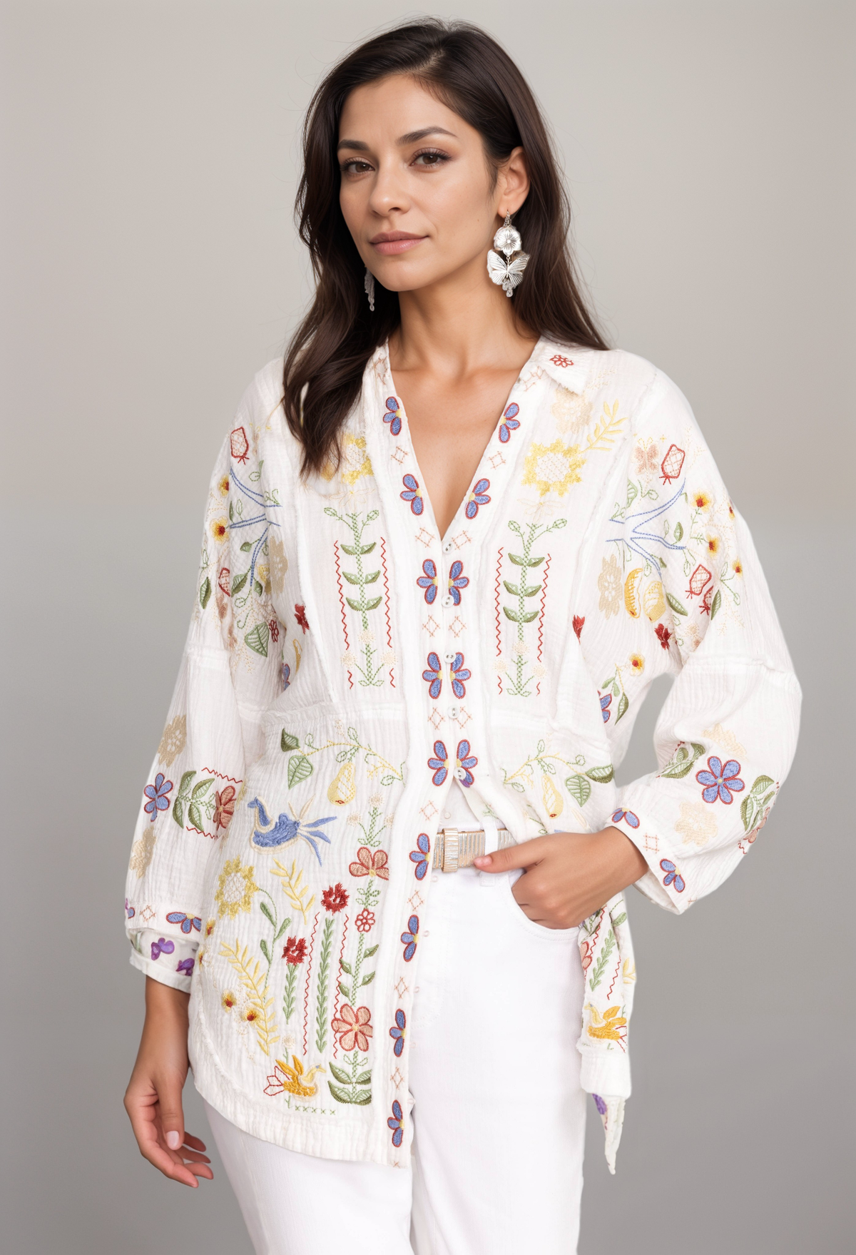 Johnny Was Biya Felicity Tunic with Rounded Hem B24324 Boho Chic ...
