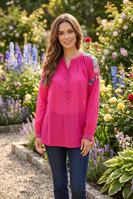 Johnny Was Biya Beaded Embroidered Blouse B24224B3 *