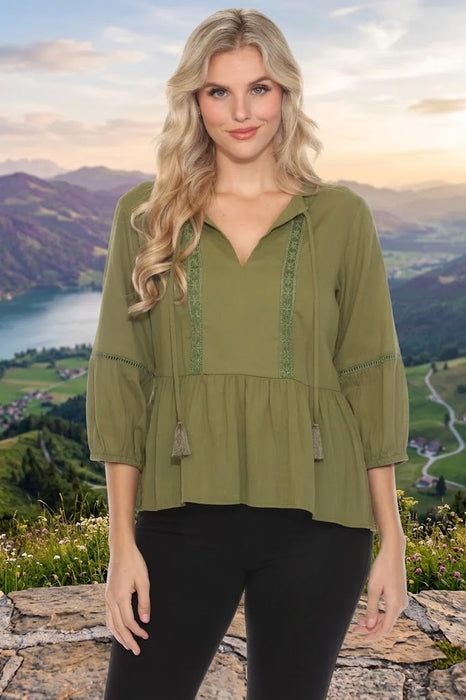 Johnny Was Calme Hi-Low Tier Hem Top O21057 *