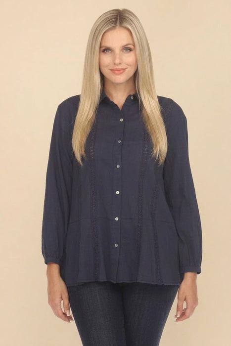 Johnny Was Calme Hi Low Flounce Hem Tunic Top O21061 *