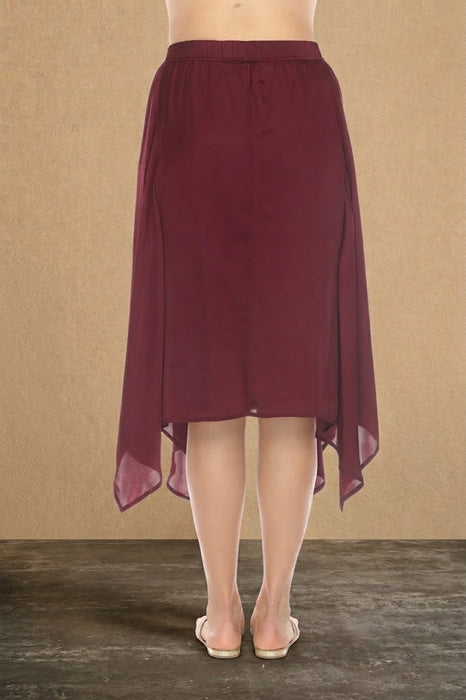 Johnny Was Calme Red Silky Handkerchief Midi Skirt O71005