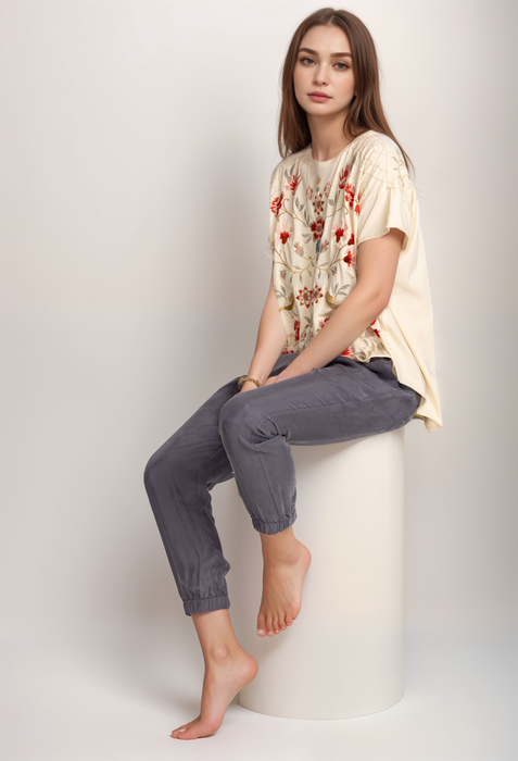 Johnny Was Alice Cropped Jogger Pants Boho Chic R65120