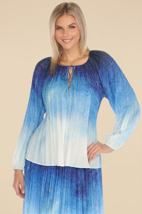 Johnny Was Jade Ombre Evelina Pleated Blouse L14424-E