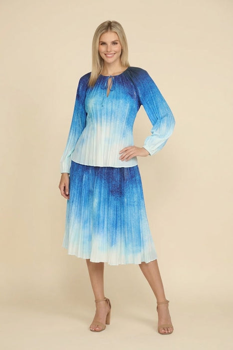 Johnny Was Jade Ombre Sora Pleated Midi Skirt L73524-E