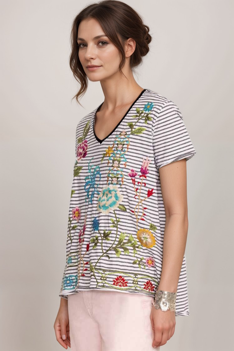 Johnny Was Sheri Everyday Stripe Tee J14224